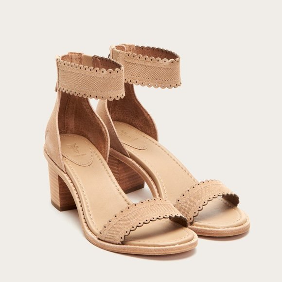Frye Blush Brielle Scallop Back Zip Heeled Sandals - Picture 15 of 16